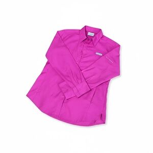Columbia Women's PFG Tamiami II Vibrant Pink Long Sleeve Shirt Size Medium